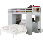 66" White Five Tier Standard Bookcase With Five Drawers-0