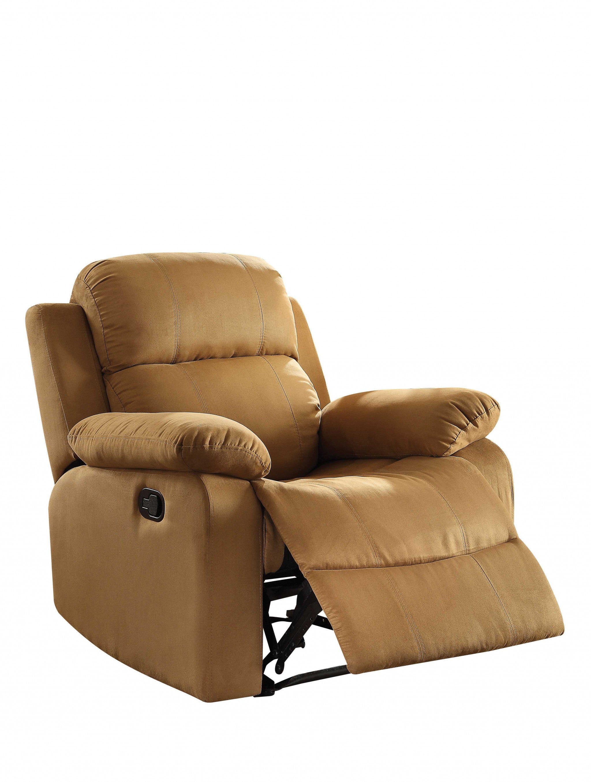 36" Brown Microfiber Recliner-Recliners-DECOROLALA
