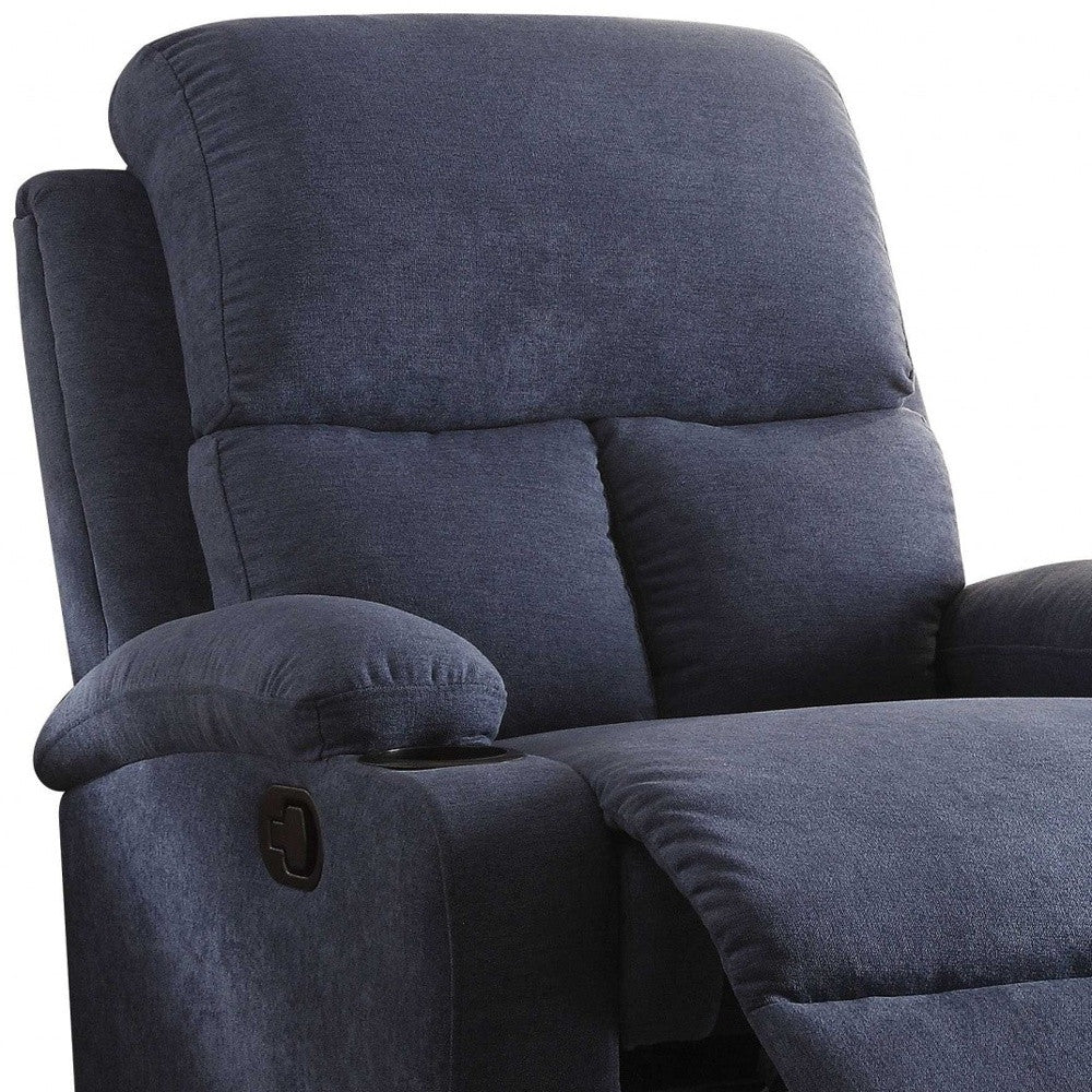 32" Blue Linen Recliner-Recliners-DECOROLALA
