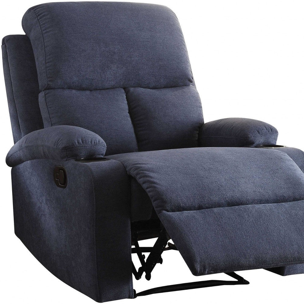 32" Blue Linen Recliner-Recliners-DECOROLALA