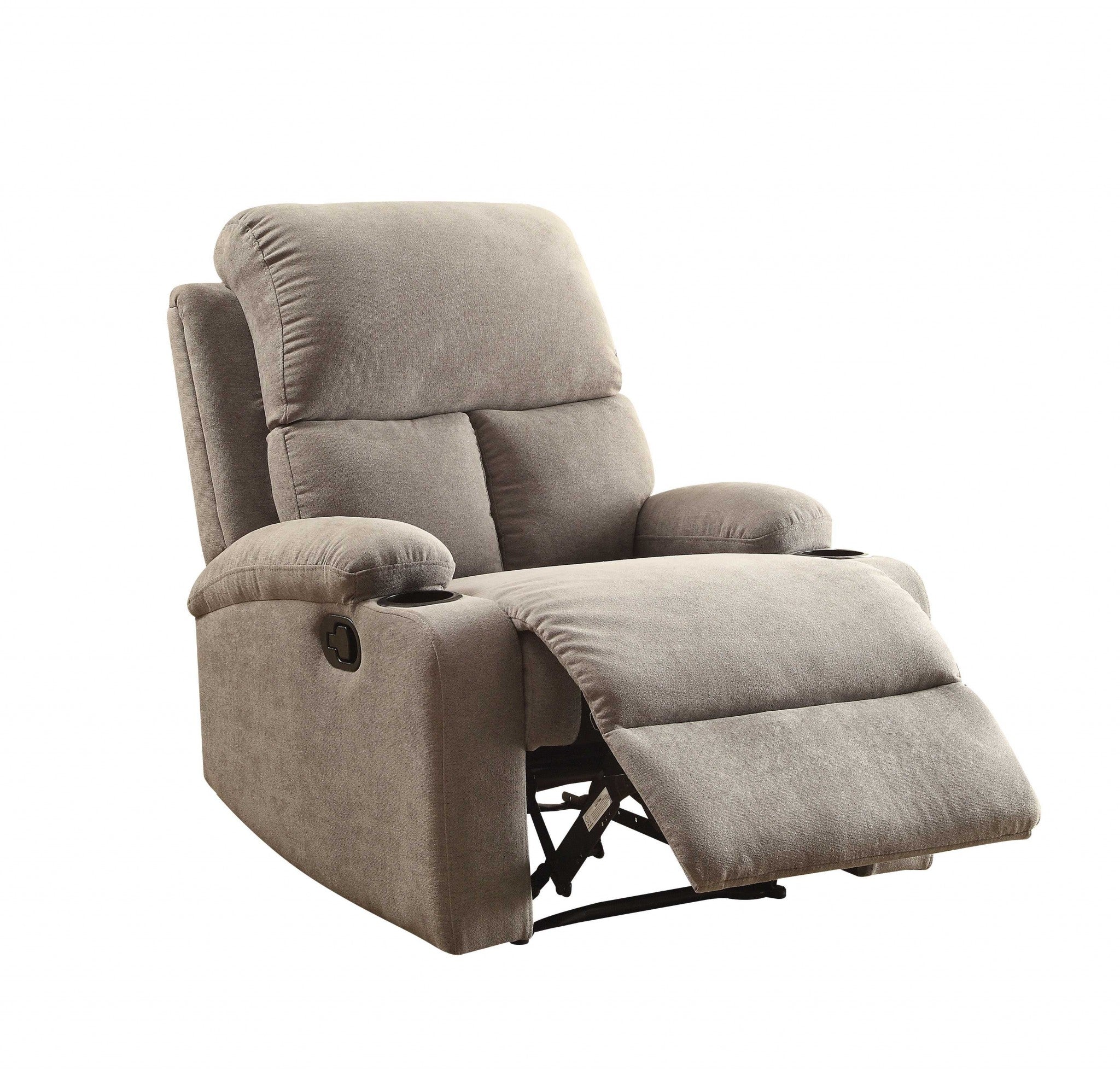 32" Gray Linen Recliner-Recliners-DECOROLALA