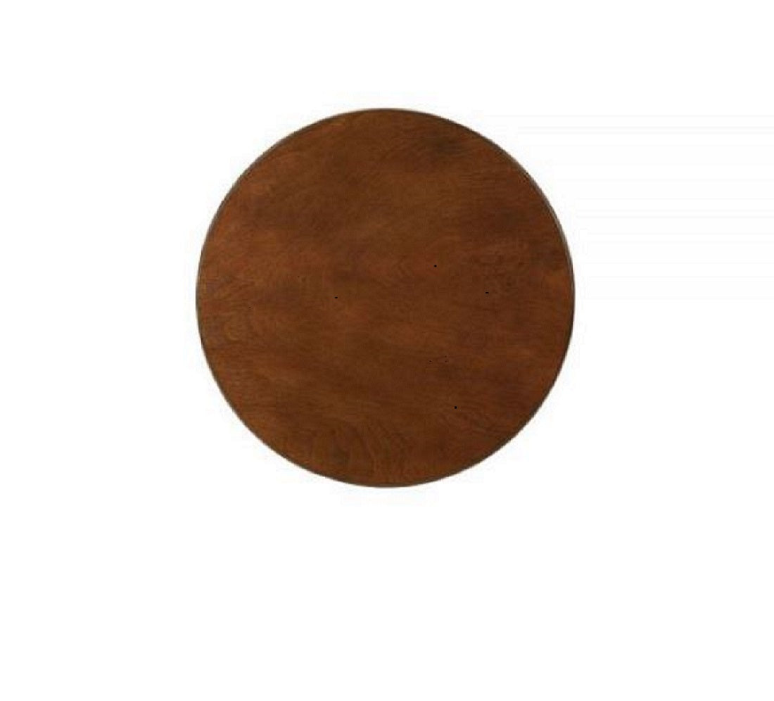 24" Brown Solid Wood Round End Table With Shelf-End-Side Tables-DECOROLALA