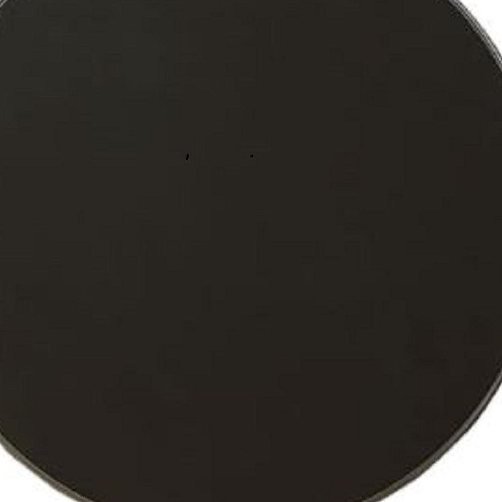 22" Black Wood Round Pedestal End Table-4