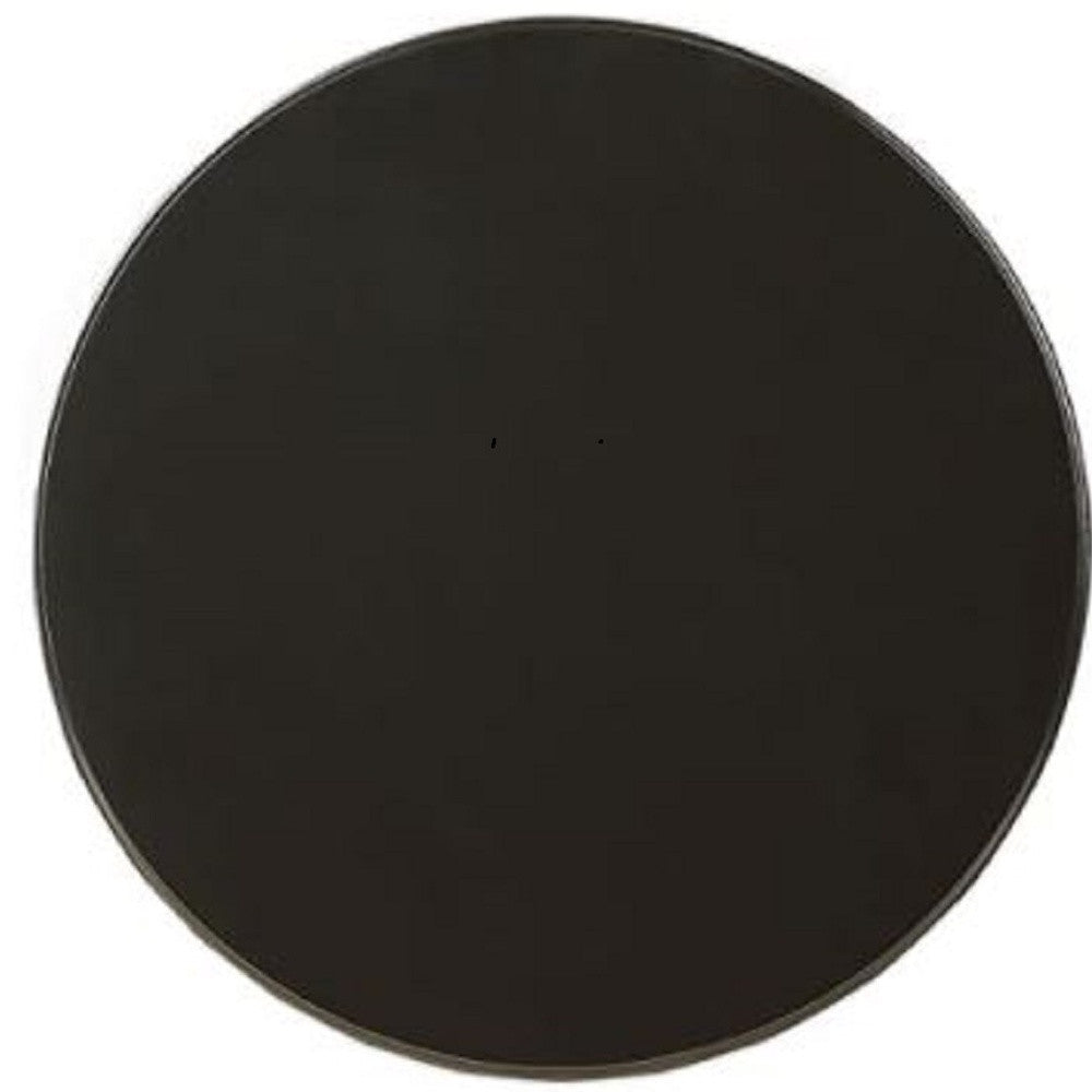 22" Black Wood Round Pedestal End Table-3