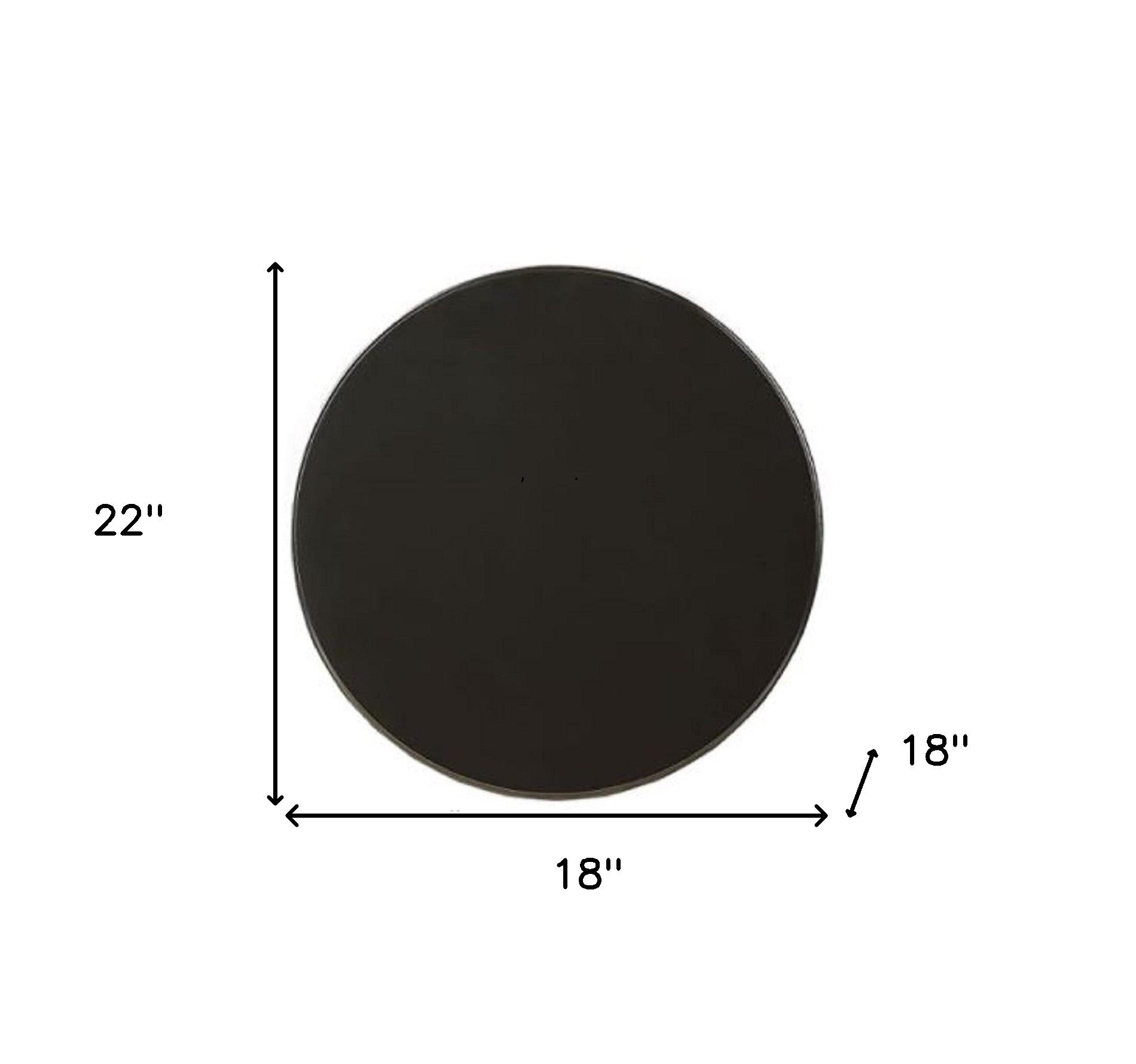 22" Black Wood Round Pedestal End Table-6