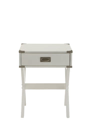 Modern White X Shape Wooden Storage End Table-End-Side Tables-DECOROLALA