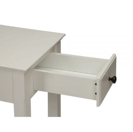 23" White Solid and Manufactured Wood End Table With Drawer And Shelf-End-Side Tables-DECOROLALA