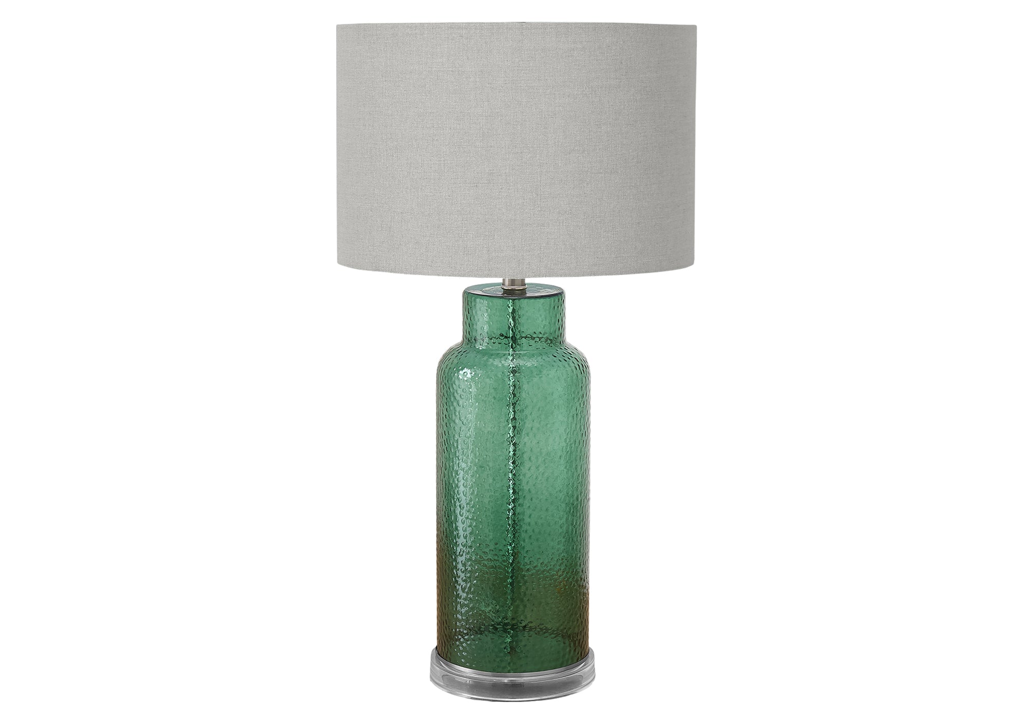 28"H Green Glass Table Lamp with Grey Shade-Lighting-DECOROLALA