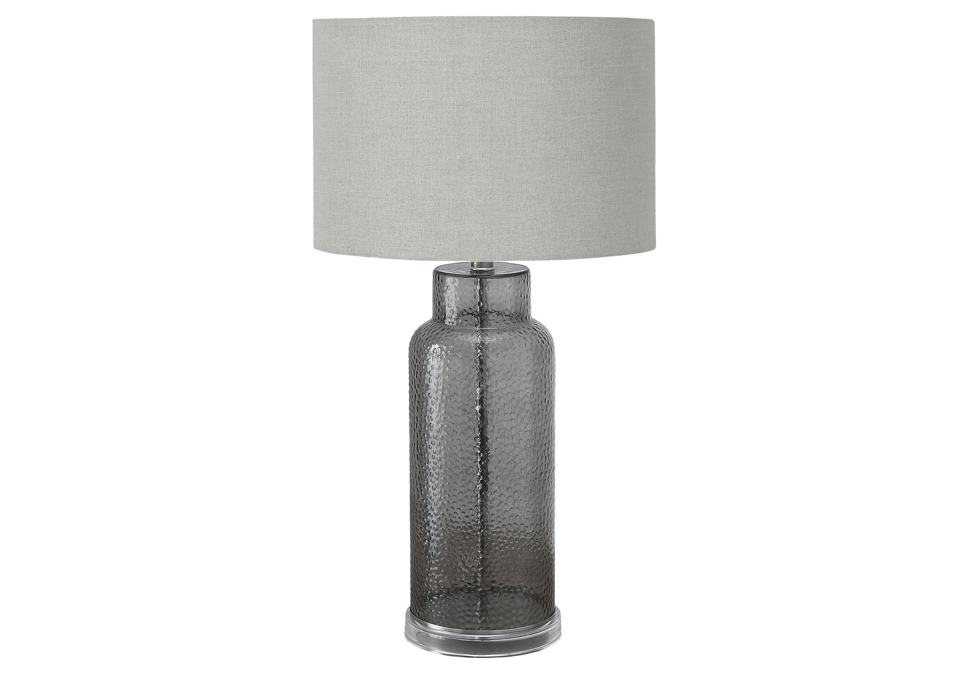 28"H Green Glass Table Lamp with Grey Shade-Lighting-DECOROLALA