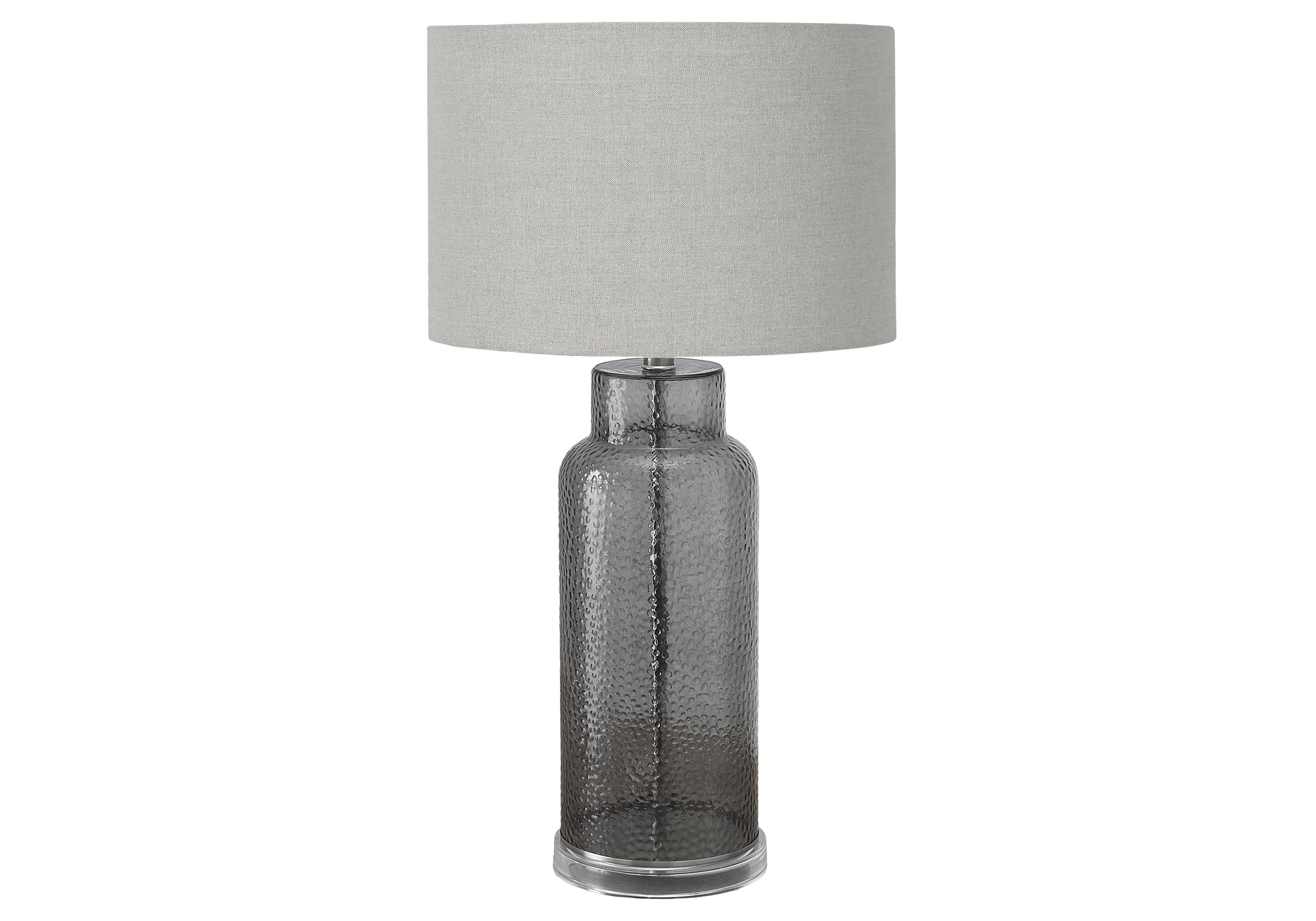 28"H Green Glass Table Lamp with Grey Shade-Lighting-DECOROLALA
