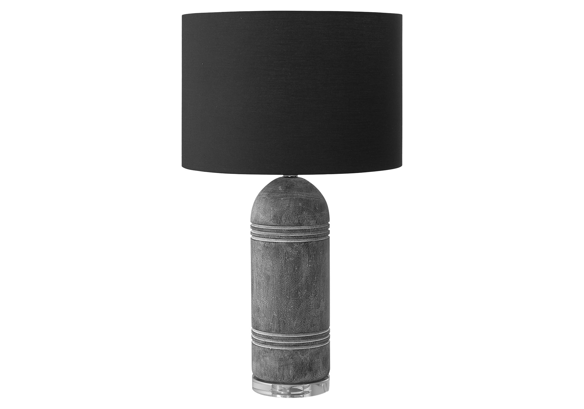 28"H Grey Resin Table Lamp with Black Shade-Lighting-DECOROLALA