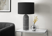 28"H Grey Resin Table Lamp with Black Shade-Lighting-DECOROLALA