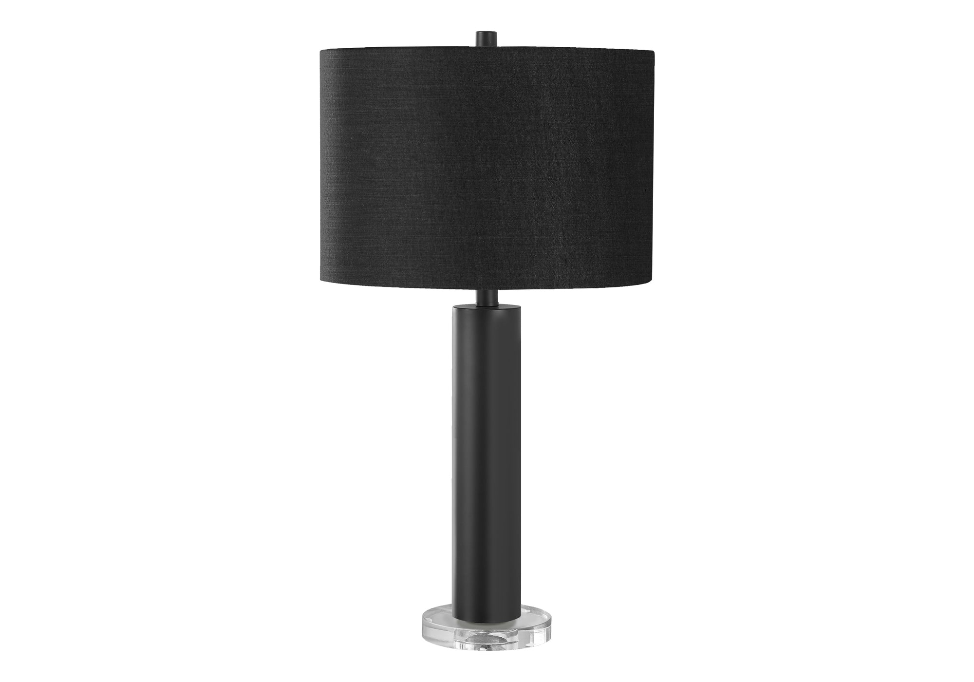 28"H Nickel Table Lamp with Ivory Drum Shade-Lighting-DECOROLALA