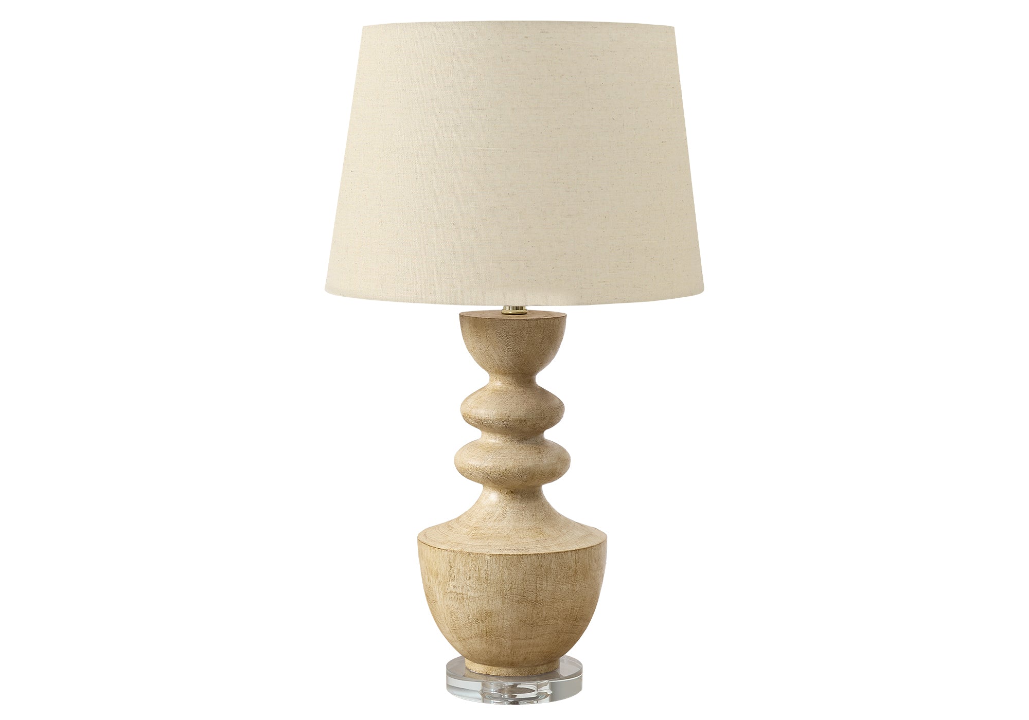 28"H Table Lamp Brown Resin Beige Shade 3-Way-Lighting-DECOROLALA