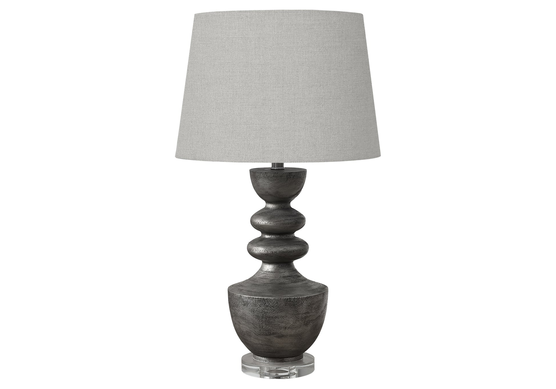 28"H Table Lamp Brown Resin Beige Shade 3-Way-Lighting-DECOROLALA