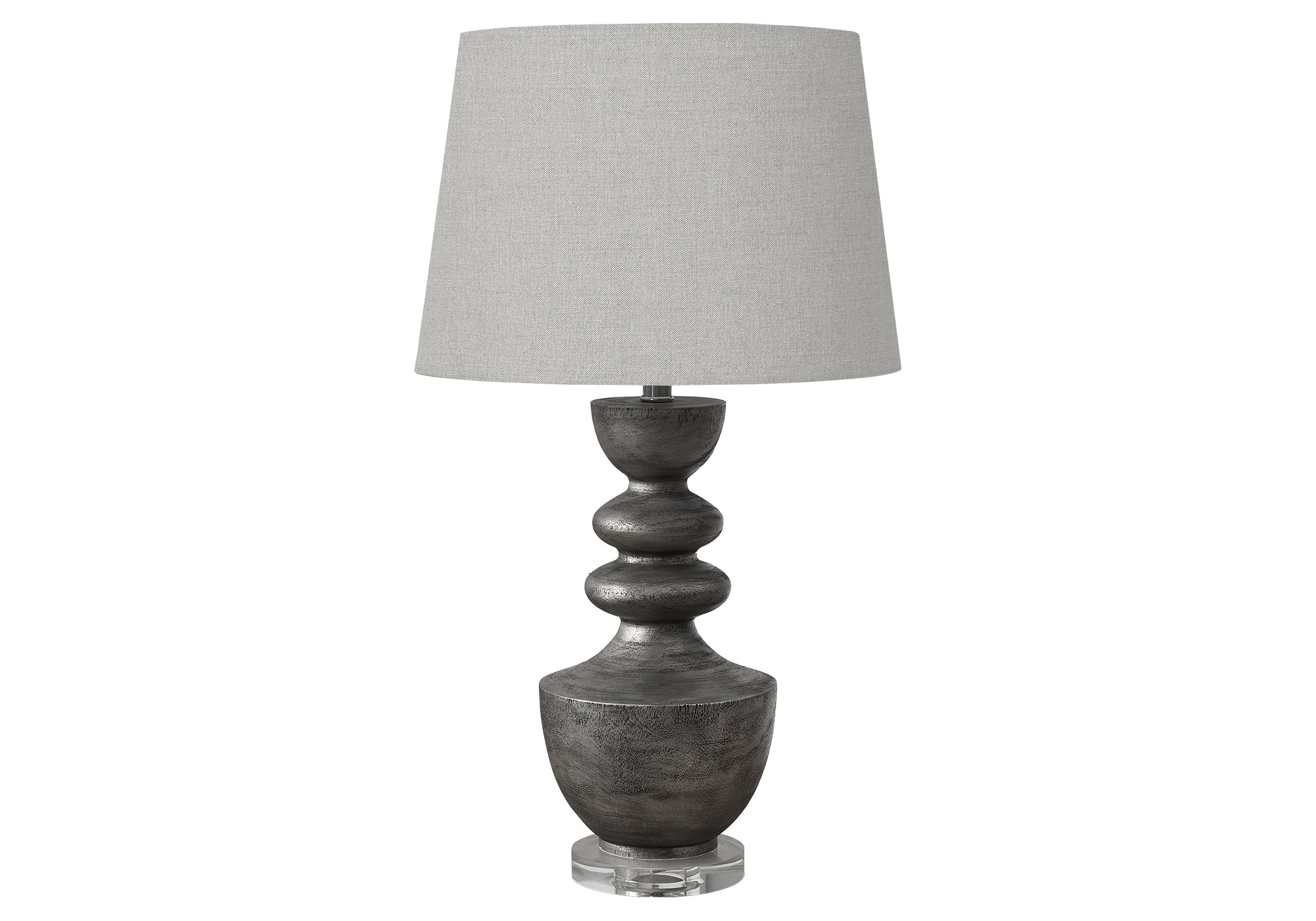 28"H Table Lamp Brown Resin Beige Shade 3-Way-Lighting-DECOROLALA