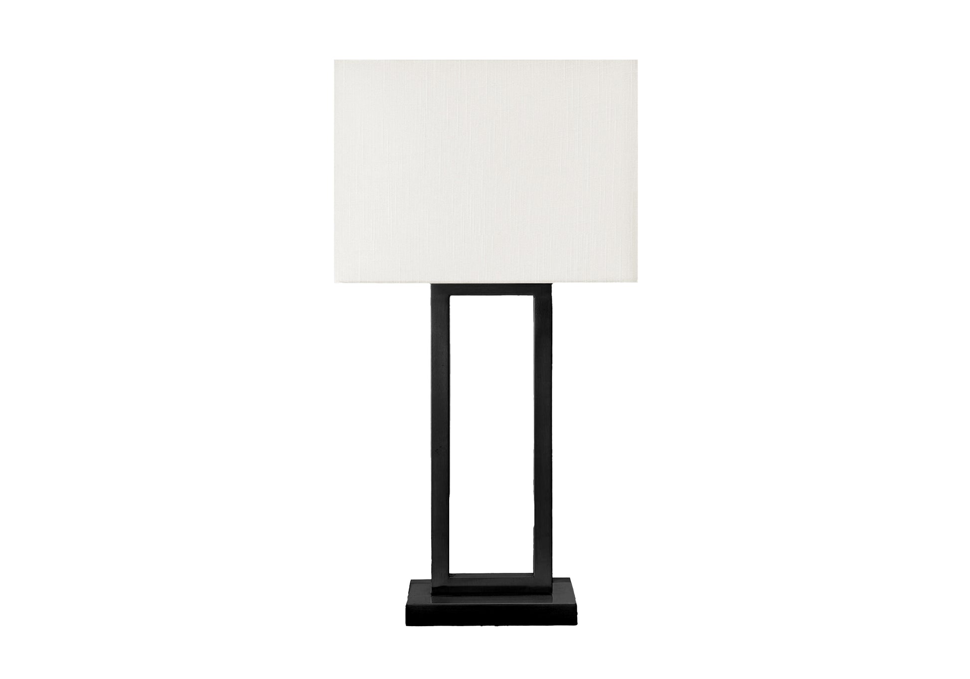28"H Table Lamp with USB Port - Black Metal/Ivory Shade-Lighting-DECOROLALA
