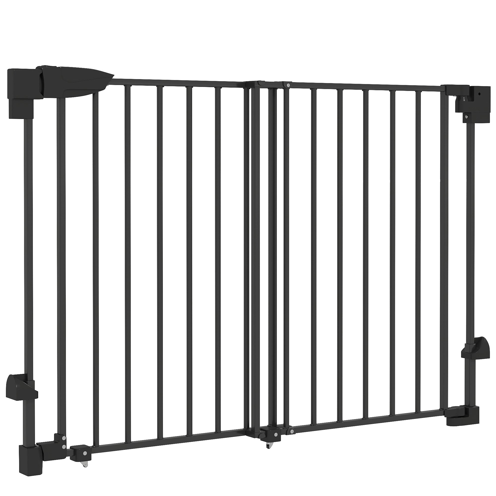 29"-44" Wide Dog Gate, 29" H, Pet Gate with Auto-Close, Single Hand Operation, Wall-Mounted, No-Threshold Design-Dogs-DECOROLALA