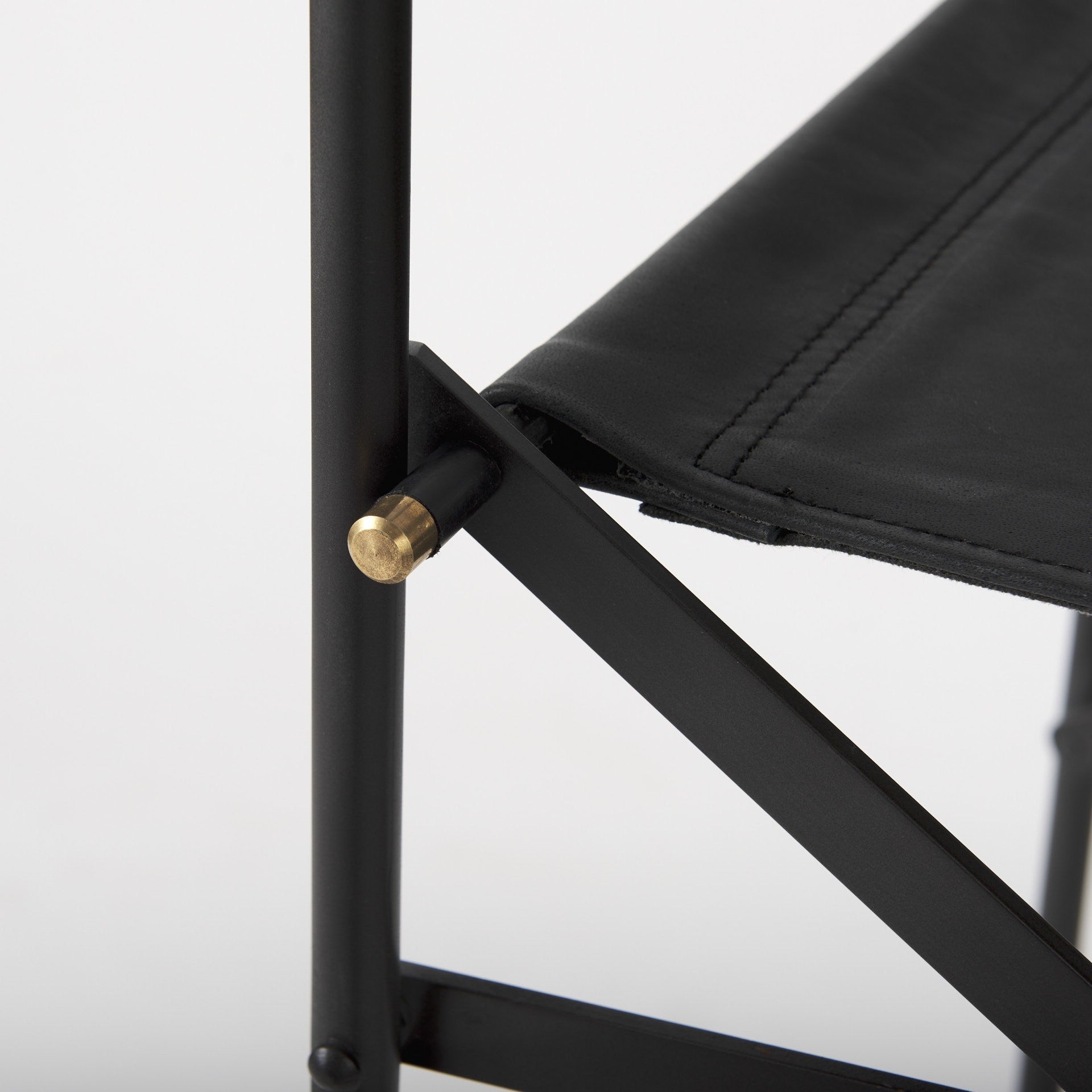 29" Black Leather And Iron Bar Chair-Bar Chairs-DECOROLALA