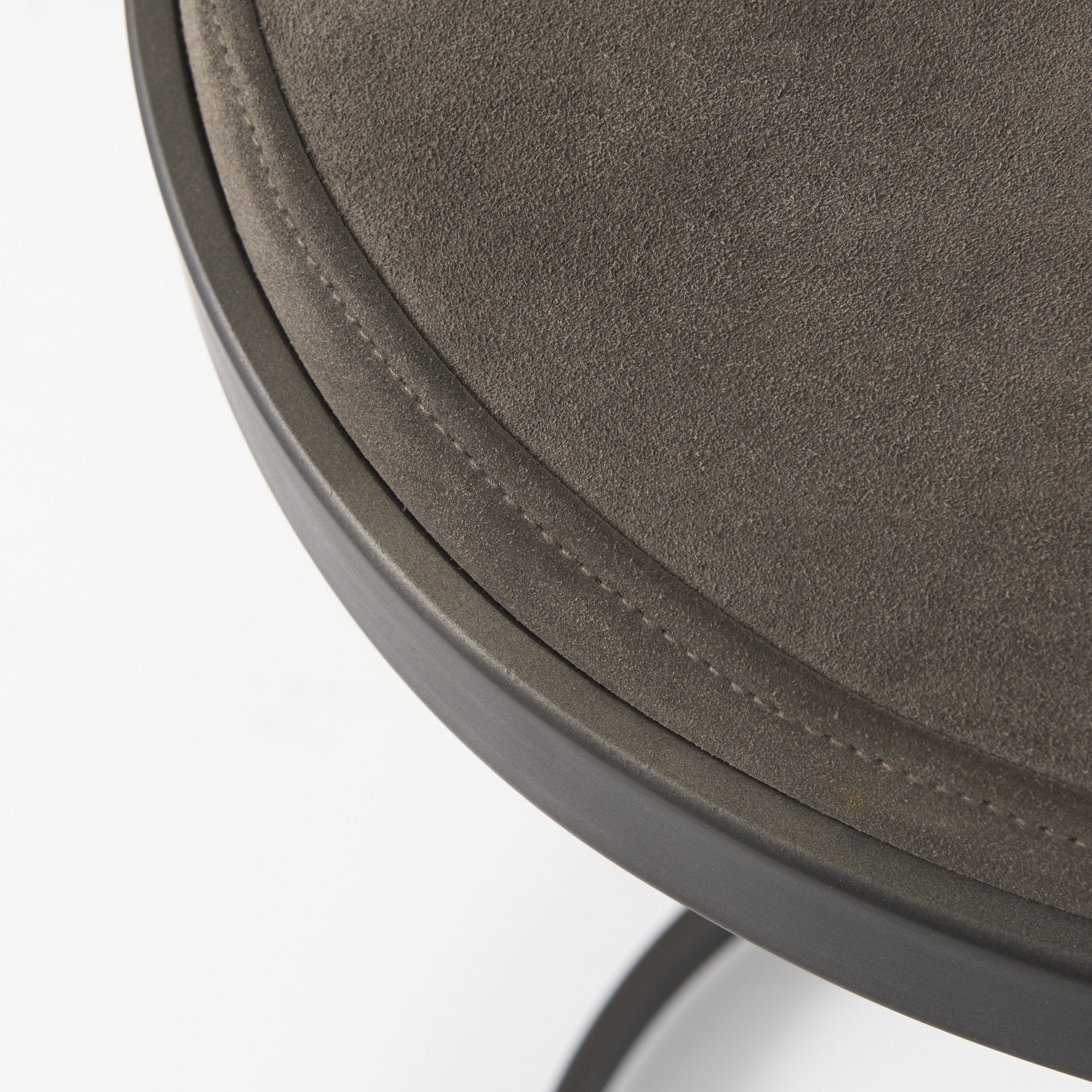 29" Black Leather and Metal Backless Bar Chair-Bar Chairs-DECOROLALA