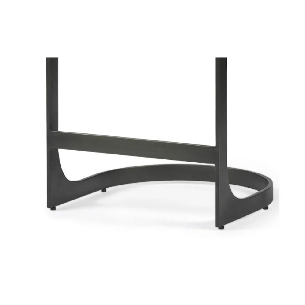 29" Black Leather and Metal Backless Counter Height Bar Chair-Bar Chairs-DECOROLALA