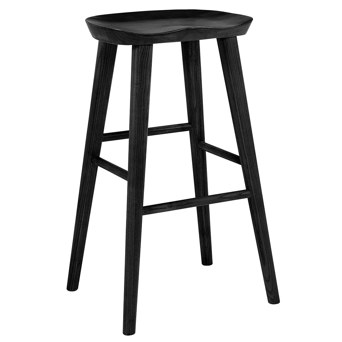 29" Black Manufactured Wood Backless Bar Height Bar Chair-Bar Chairs-DECOROLALA
