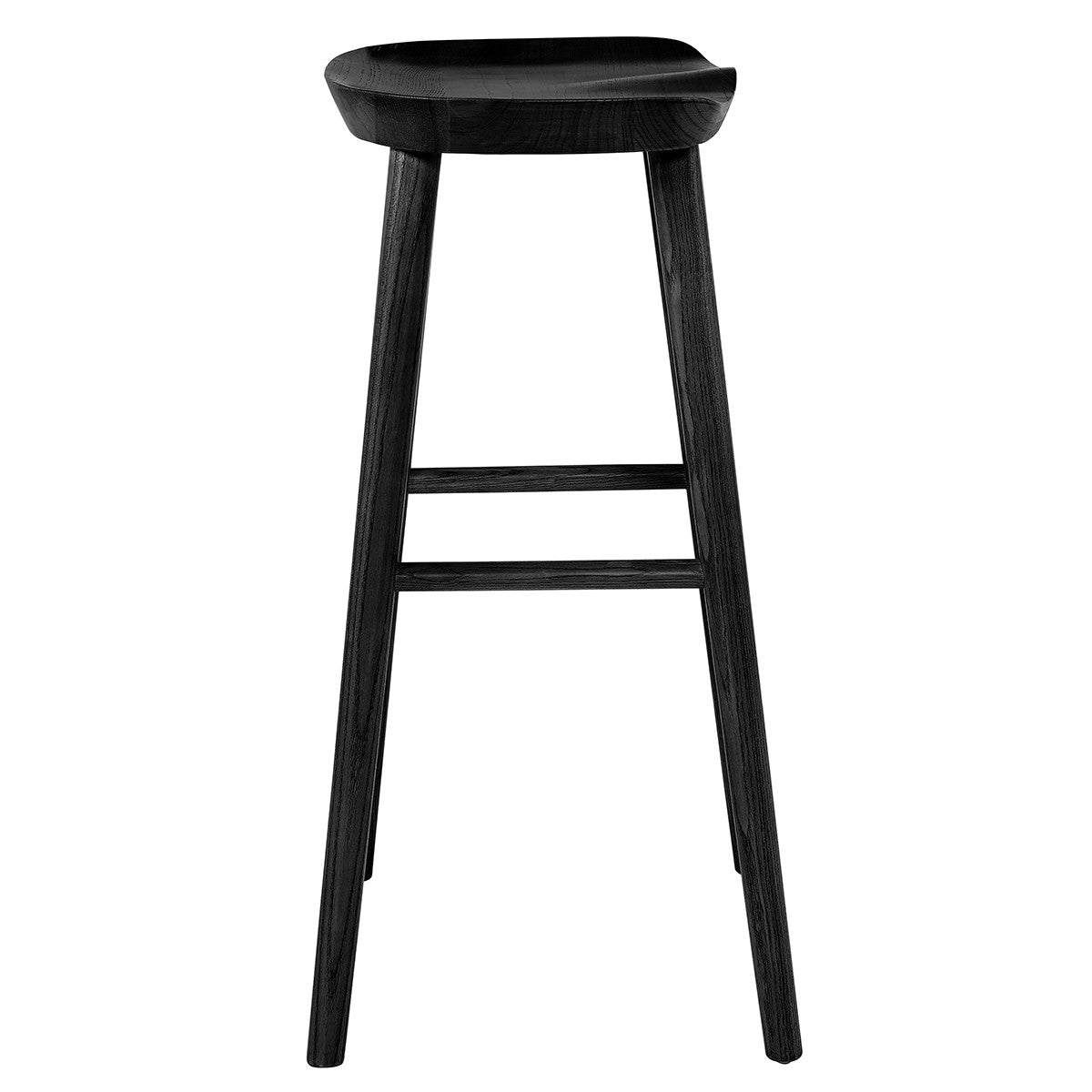 29" Black Manufactured Wood Backless Bar Height Bar Chair-Bar Chairs-DECOROLALA