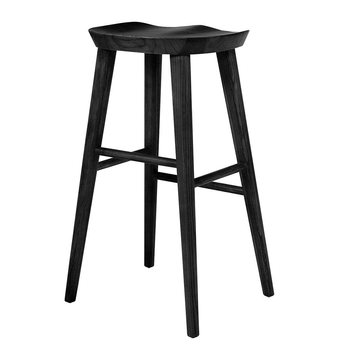 29" Black Manufactured Wood Backless Bar Height Bar Chair-Bar Chairs-DECOROLALA