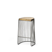 29" Black Solid Wood and Metal Backless Bar Chair-Bar Chairs-DECOROLALA