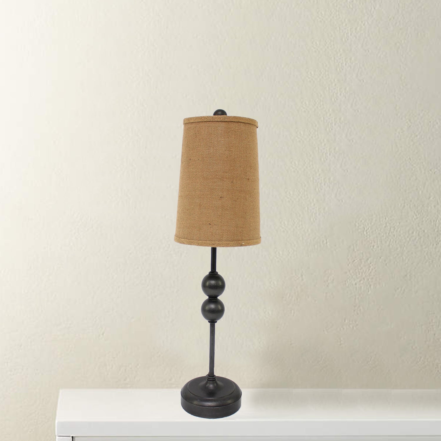 29" Bronze Bedside Lamp With Brown Shade-Table Lamps-DECOROLALA