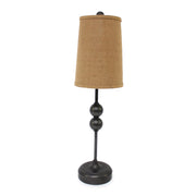 29" Bronze Bedside Lamp With Brown Shade-Table Lamps-DECOROLALA