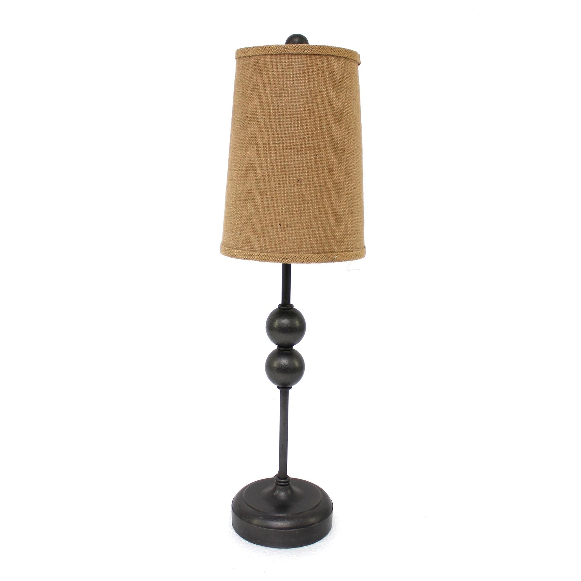 29" Bronze Bedside Lamp With Brown Shade-Table Lamps-DECOROLALA