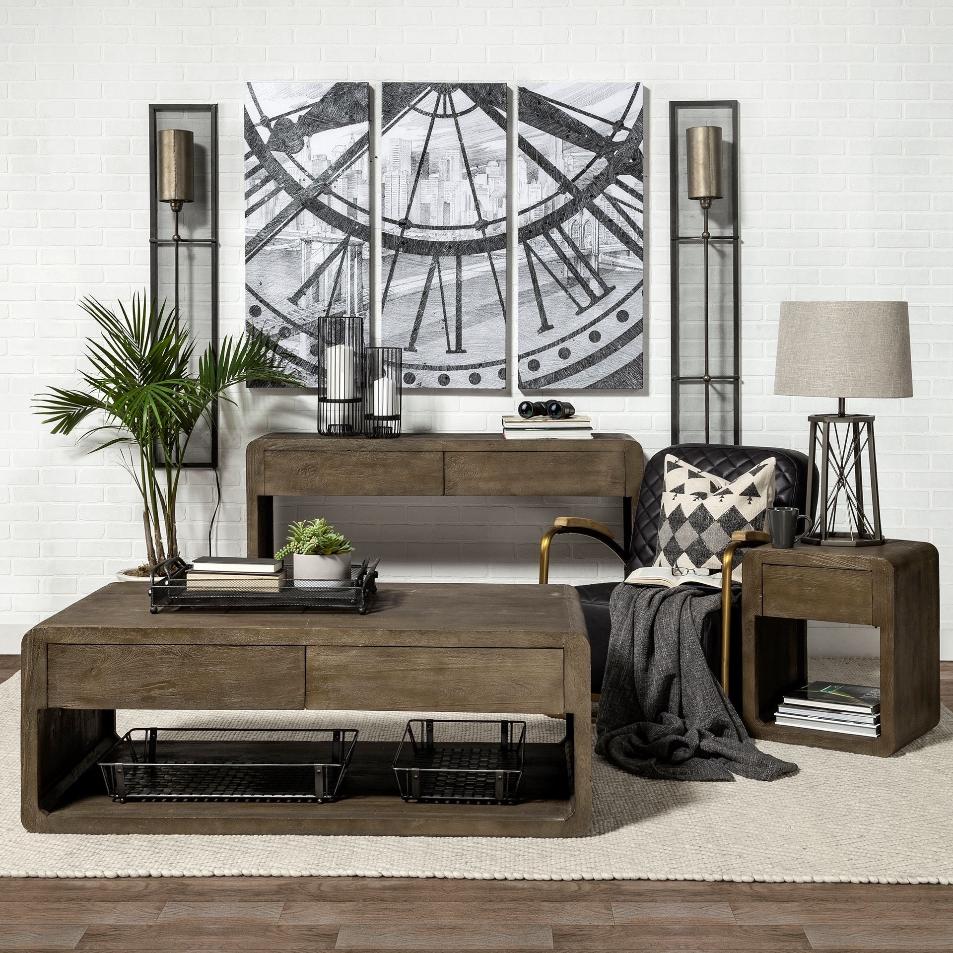 29" Bronze Lamp Base LED With Beige Shade-Table Lamps-DECOROLALA