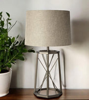 29" Bronze Lamp Base LED With Beige Shade-Table Lamps-DECOROLALA