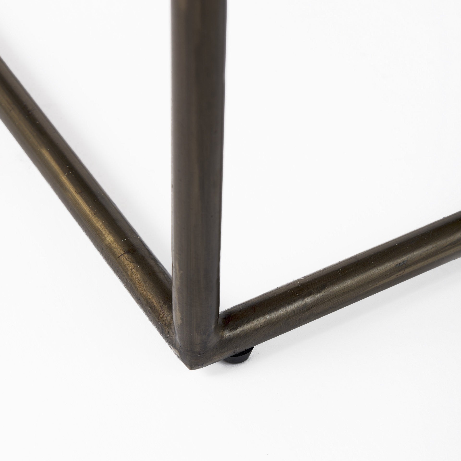 29" Bronze Leather and Metal Backless Bar Chair-Bar Chairs-DECOROLALA