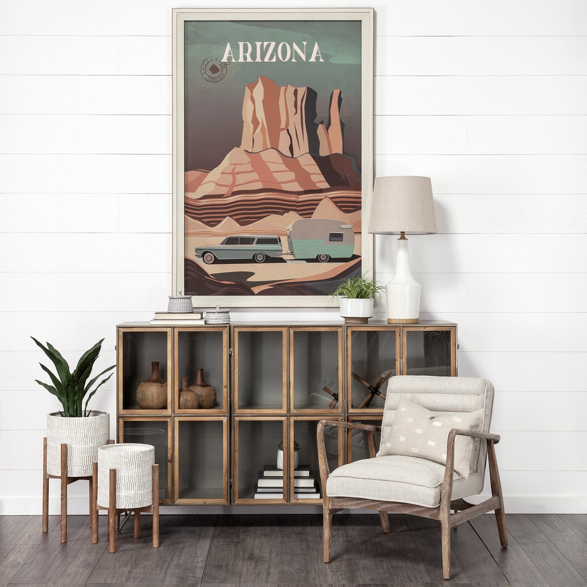 29" Brown Lamp Base LED With Brown Shade-Table Lamps-DECOROLALA