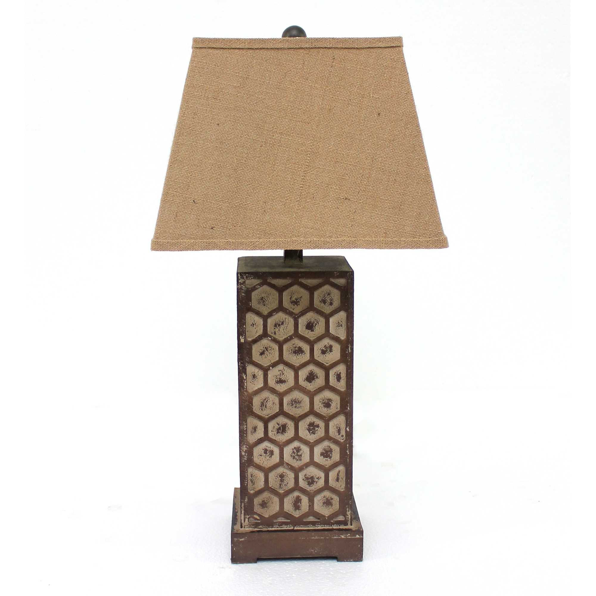 29" Brown Solid Wood Bedside Table Lamp With Brown Shade-Table Lamps-DECOROLALA