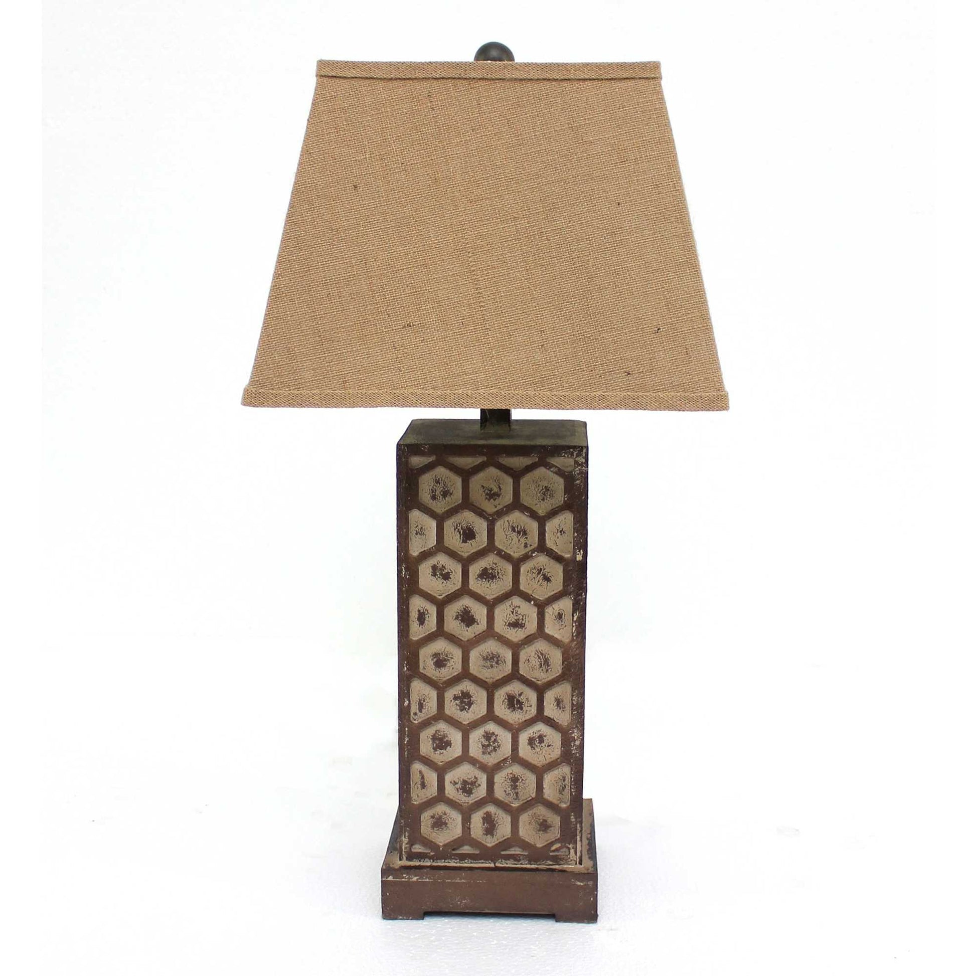 29" Brown Solid Wood Bedside Table Lamp With Brown Shade-Table Lamps-DECOROLALA
