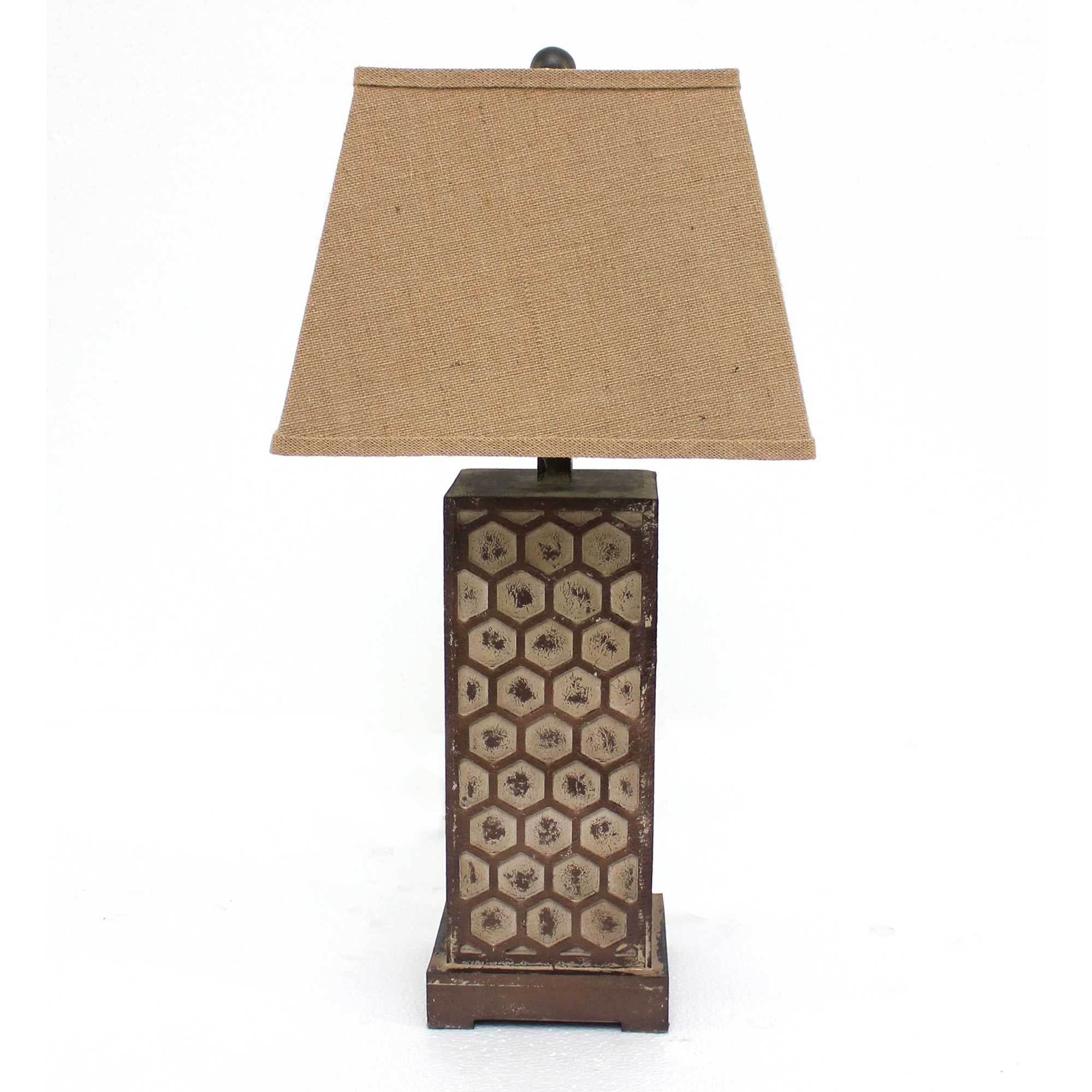 29" Brown Solid Wood Bedside Table Lamp With Brown Shade-Table Lamps-DECOROLALA