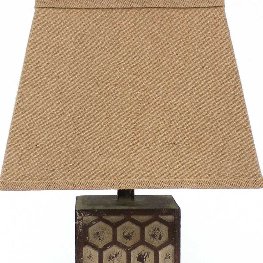 29" Brown Solid Wood Bedside Table Lamp With Brown Shade-Table Lamps-DECOROLALA
