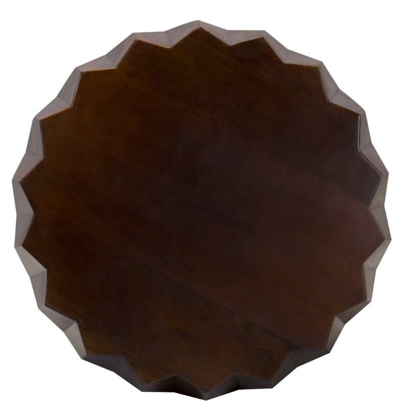 29" Brown Solid Wood Octagon Coffee Table-Coffee Tables-DECOROLALA