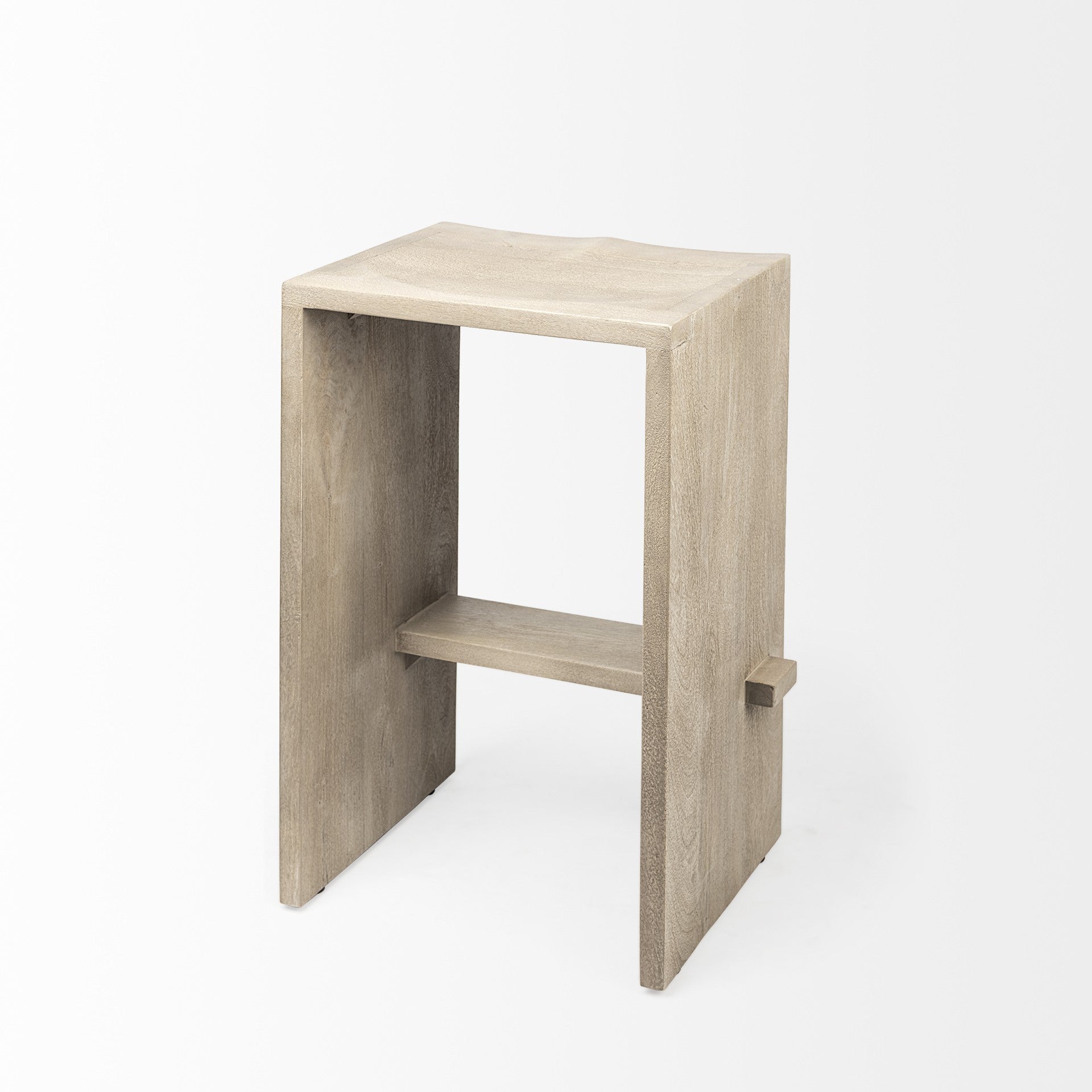 29" Brown Solid and Manufactured Wood Backless Counter Height Bar Chair-Bar Chairs-DECOROLALA