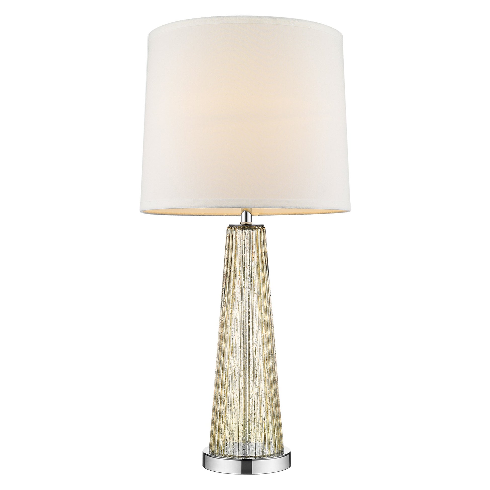 29" Champagne Glass Buffet Lamp With Off White Empire Shade-Table Lamps-DECOROLALA