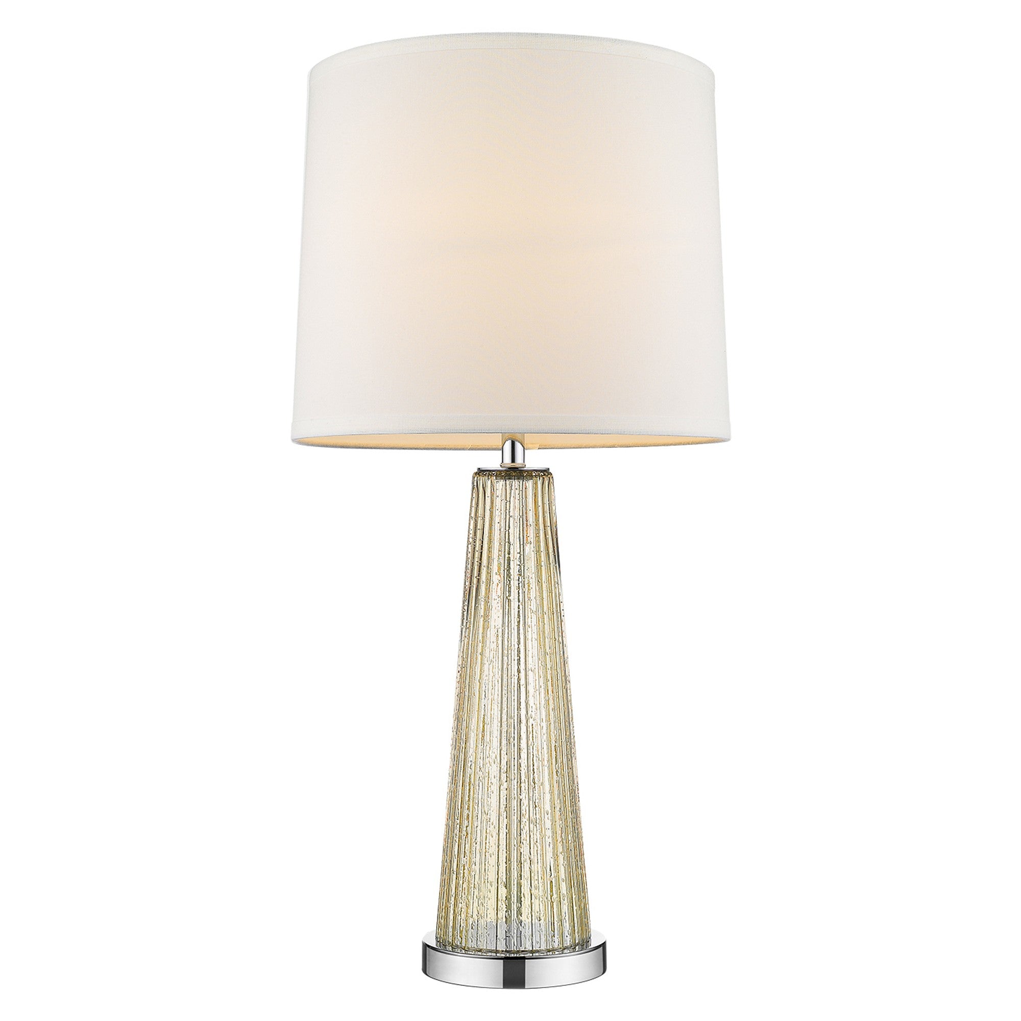 29" Champagne Glass Buffet Lamp With Off White Empire Shade-Table Lamps-DECOROLALA