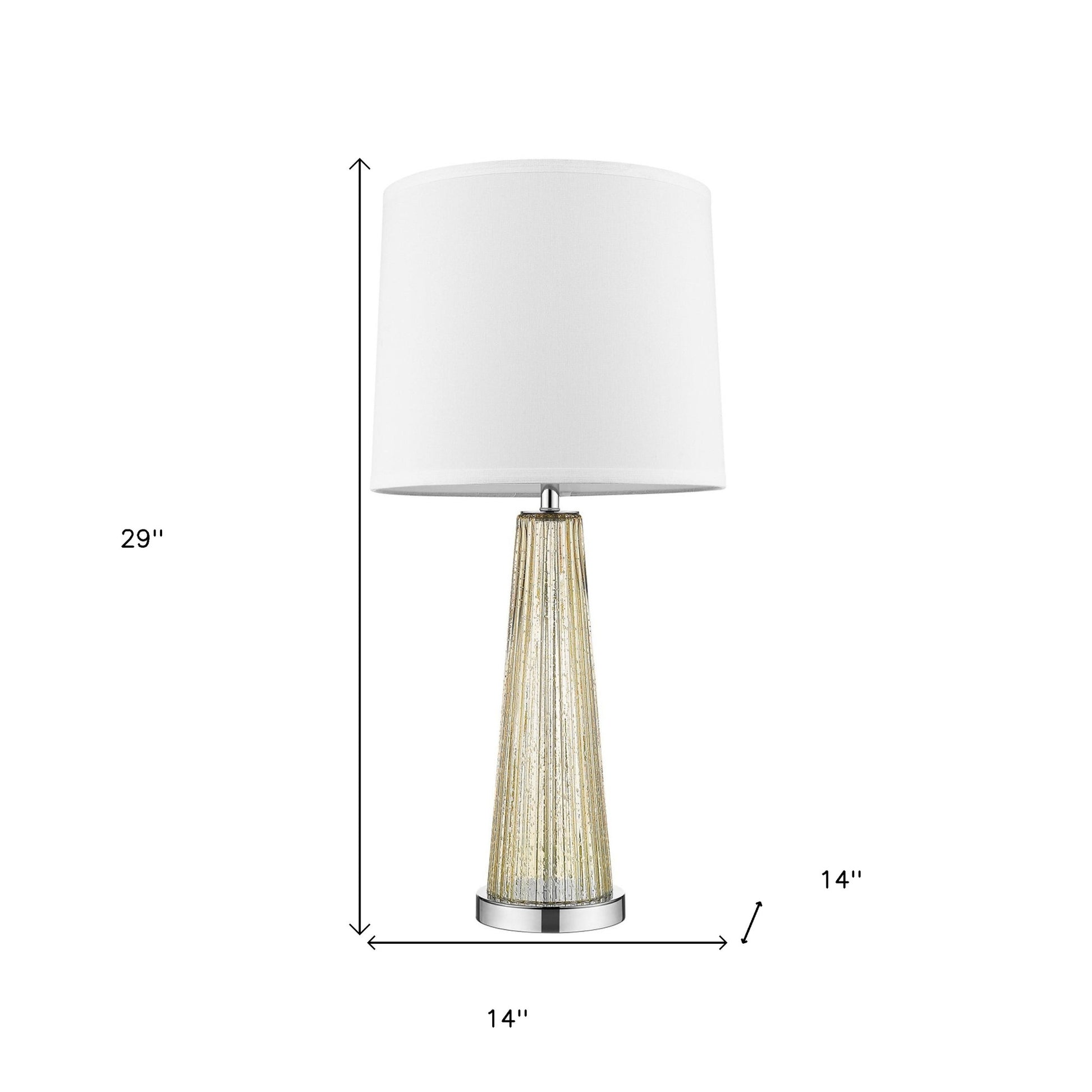 29" Champagne Glass Buffet Lamp With Off White Empire Shade-Table Lamps-DECOROLALA