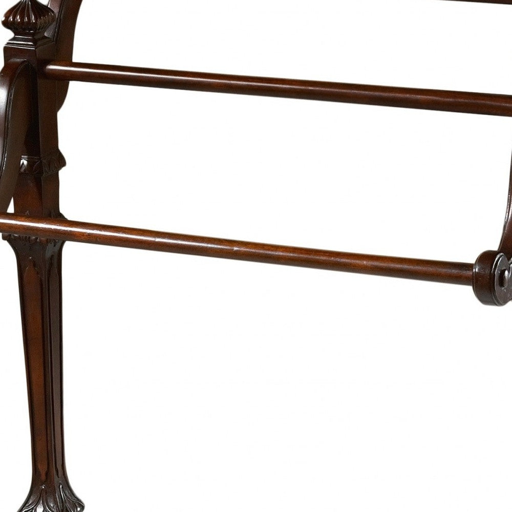 29" Deep Cherry Wood Blanket Stand-Blanket Racks and Ladders-DECOROLALA