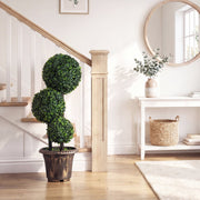29 Inches Artificial Boxwood Topiary Tree Triple Ball Shrubs-Artificial Plants-DECOROLALA