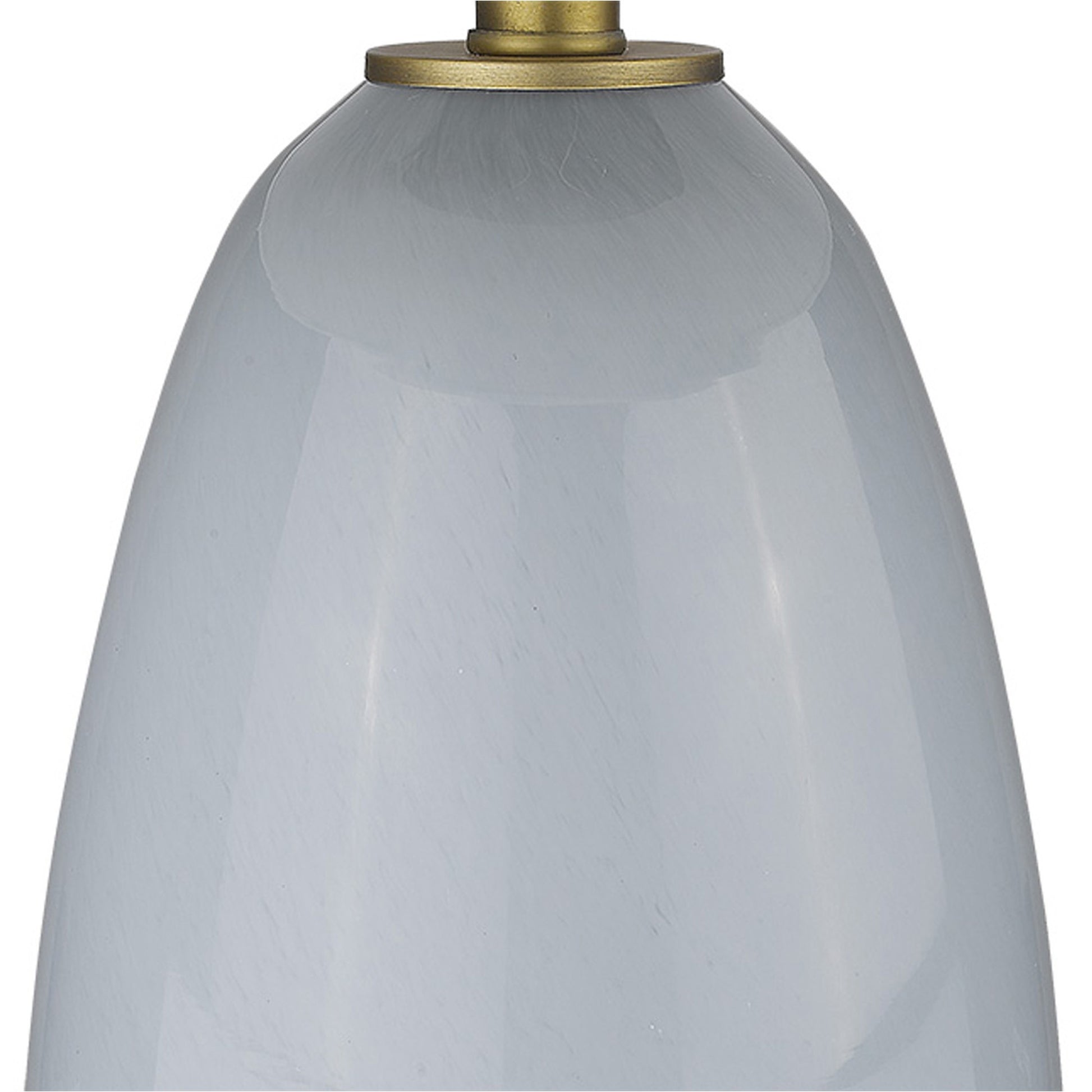 29" Light Gray Glass Table Lamp With White Drum Shade-Table Lamps-DECOROLALA