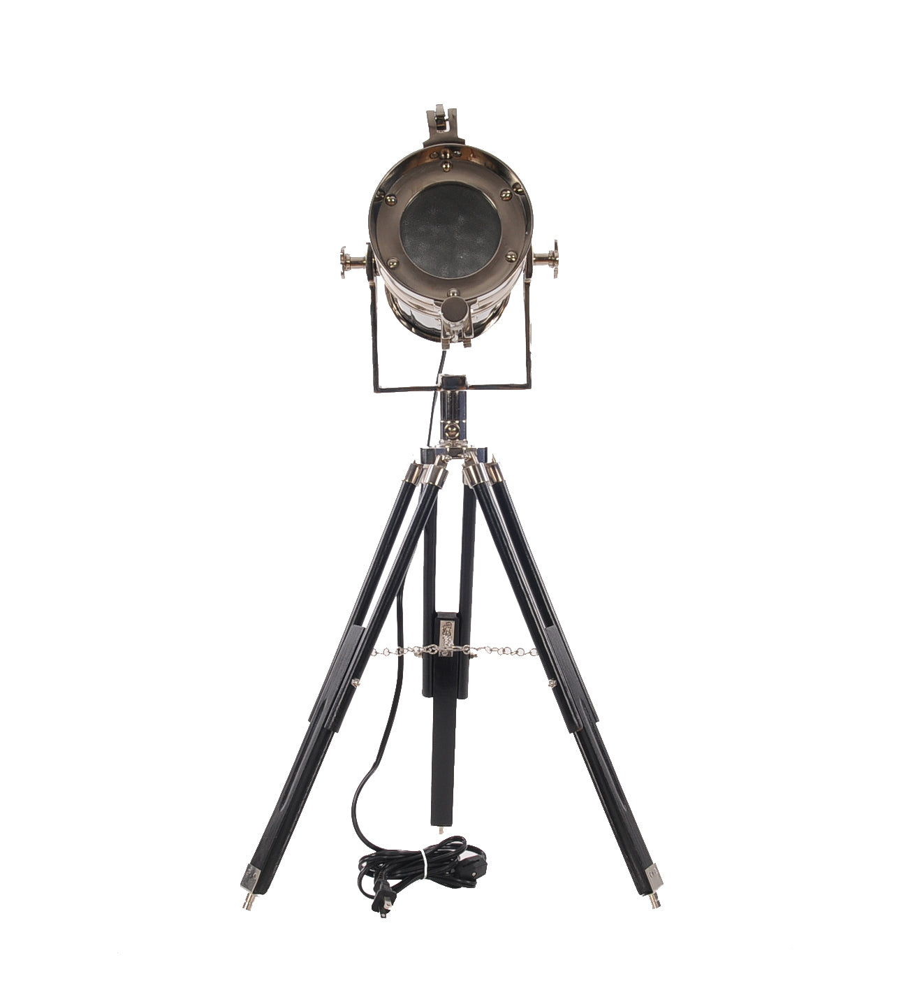 29" Silver Tripod With Metal Novelty Shade-Floor Lamps-DECOROLALA