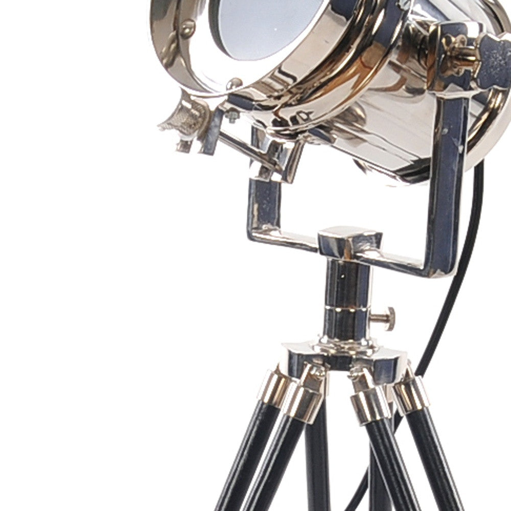 29" Silver Tripod With Metal Novelty Shade-Floor Lamps-DECOROLALA